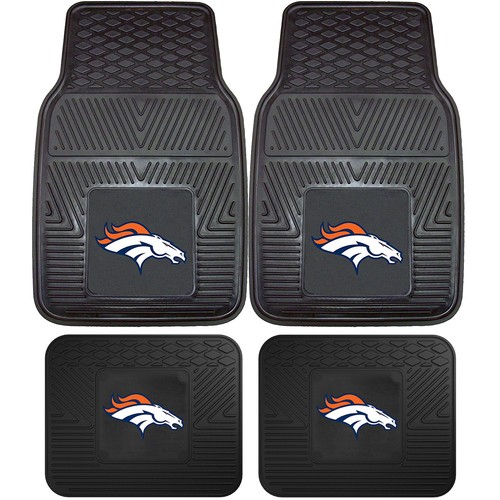 NEW 4pcs NFL Denver Broncos Car Truck Front Back 3D Rubber Floor Mats