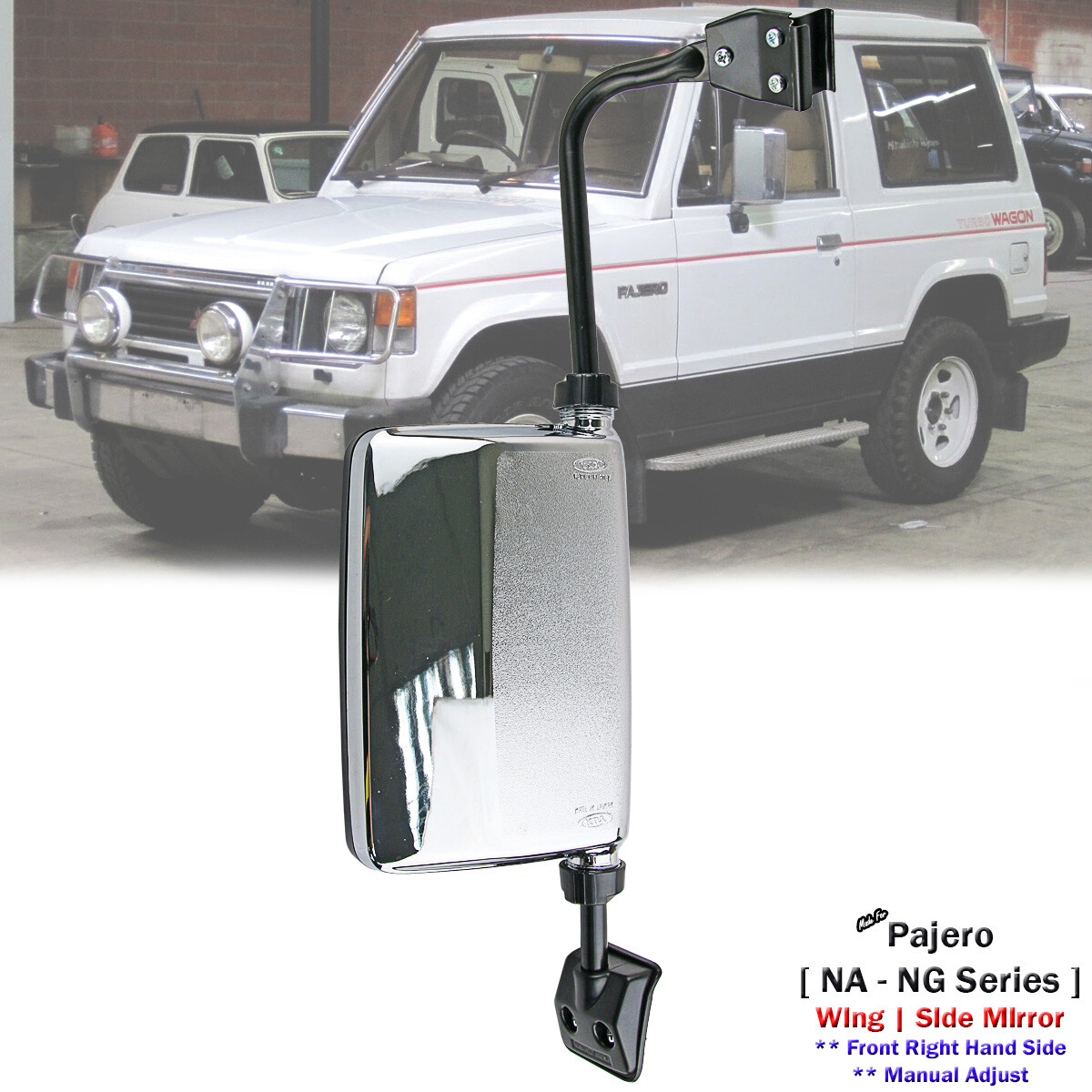 Chrome Right Exterior Side Mirror Fit For Mitsubishi Pajero Montero