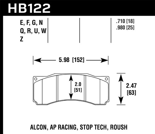 Hawk Performance HB122B.710 HPS 5.0 Disc Brake Pad Fits 07 Mustang - Bild 1 von 2