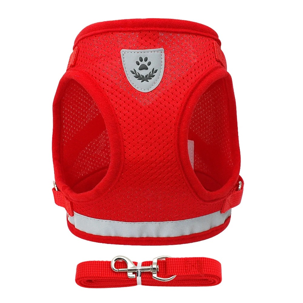 Dog Harness for Chihuahua Pug Control Mesh Walk Collar Vest Harnes and Leash Set