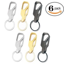 6Pcs Mens Creative Alloy Metal Keyfob Gift Car Keyring Keychain Key Chain Ring