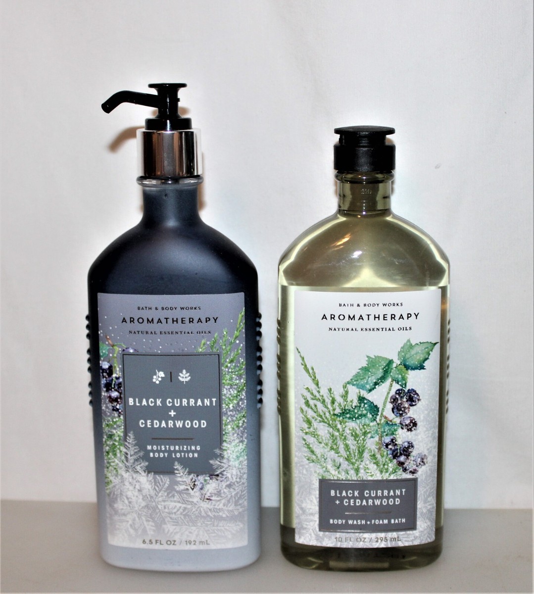 BBW Aromatherapy Black Currant + Cedarwood Body Wash & Form