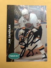 Jim Sandlak Signed Vancouver Canucks Card