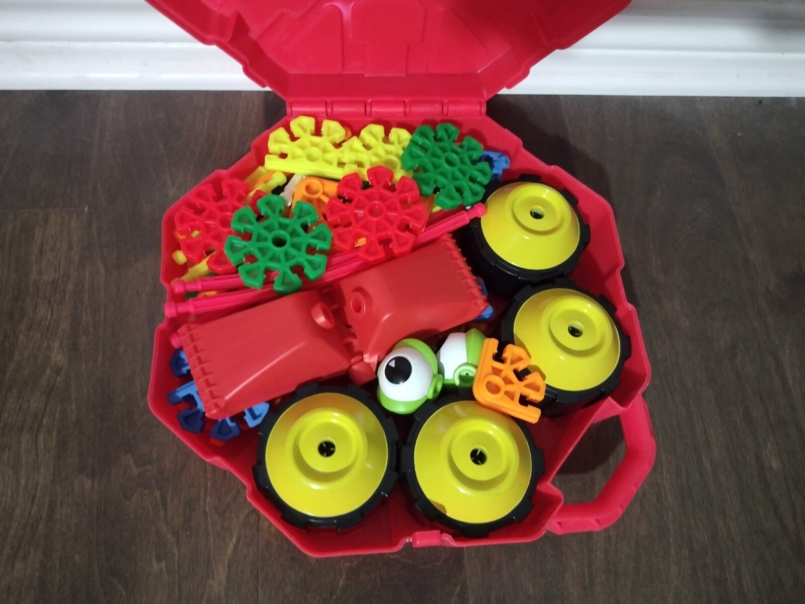 KID K'NEX Building Set For Kids With Box Carrier Red/Orange Toy Lots Of Pieces&nbsp;