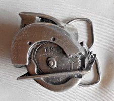 Circular Saw Brass Belt Buckle by Bergamot Brass Works 1979 Fits 1.75" Belt