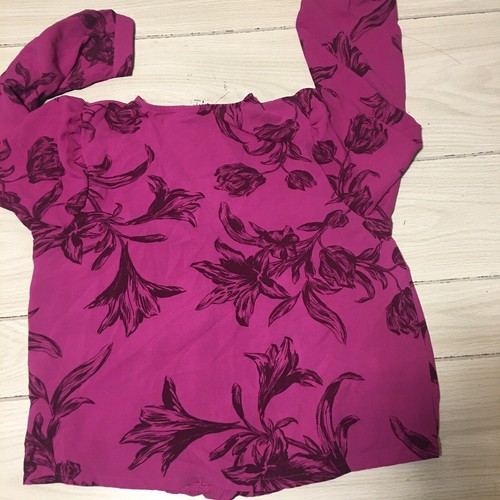 A New Day Blouse Womens XLarge Pink Floral Print Long Sleeve Flowy V-Neck Top - 第 5/10 張圖片