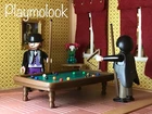 CUSTOM POOL TABLE BILLIARDS WEST VICTORIAN PLAYMOBIL FIGURES NOT INCLUDED
