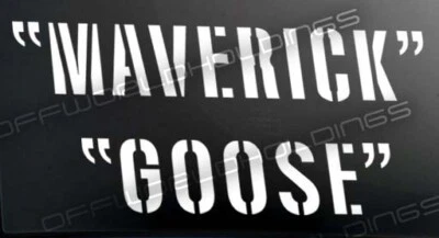 TOP GUN sticker decal MAVERICK, GOOSE CALL SIGN VF 1 matched set Naval Aviation