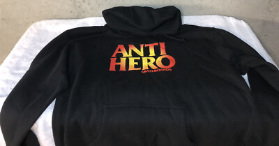VINTAGE ANTI HERO SKATEBOARDS BLACK HOODIE MENS SIZE XL LOGO
