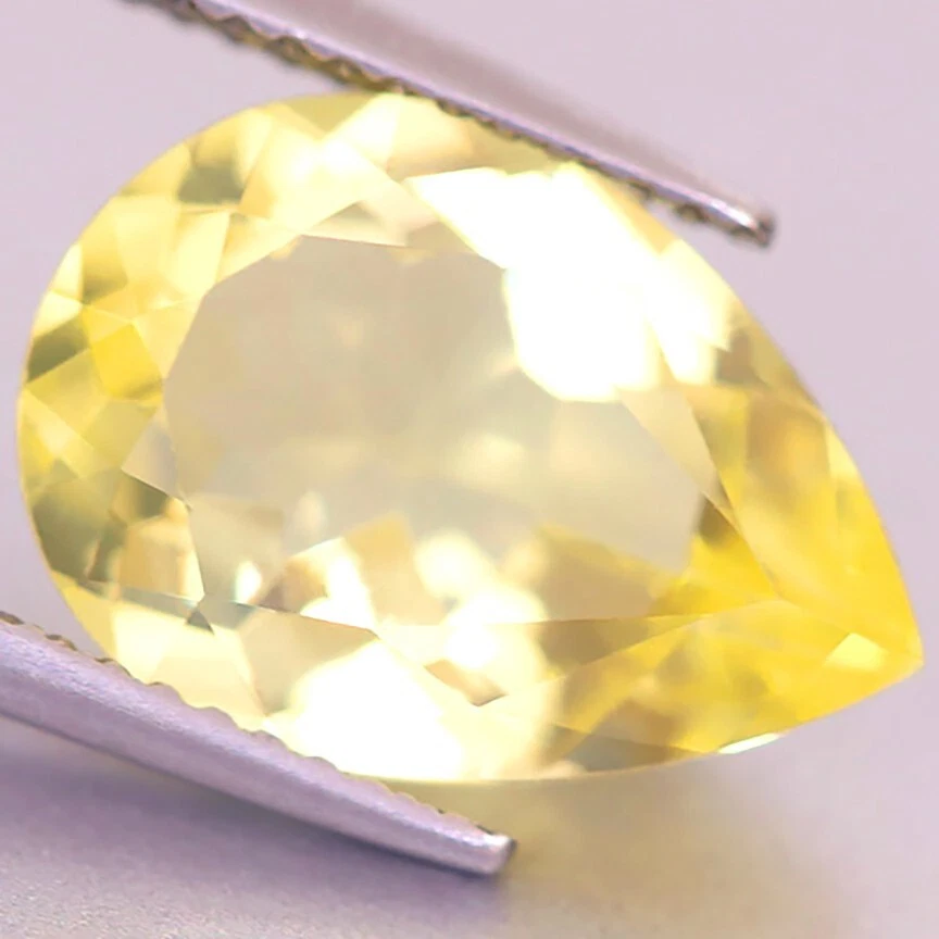 4.15CT ANDESINE FELDSPAR LABRADORITE YELLOW PEAR LOOSE GEMSTONE (MADAGASCAR) - Image 3 of 4