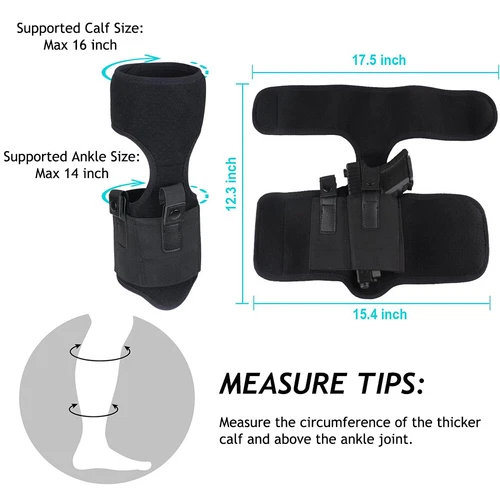 Concealed Ankle Holster Leg gun Holder Hidden Carry with Magazine Holder - Picture 12 of 15
