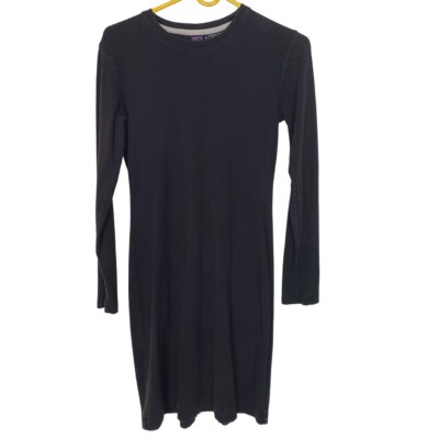 knee length dresses for ladies Osment Long Sleeve Knit Mini Dress Navy main image 1