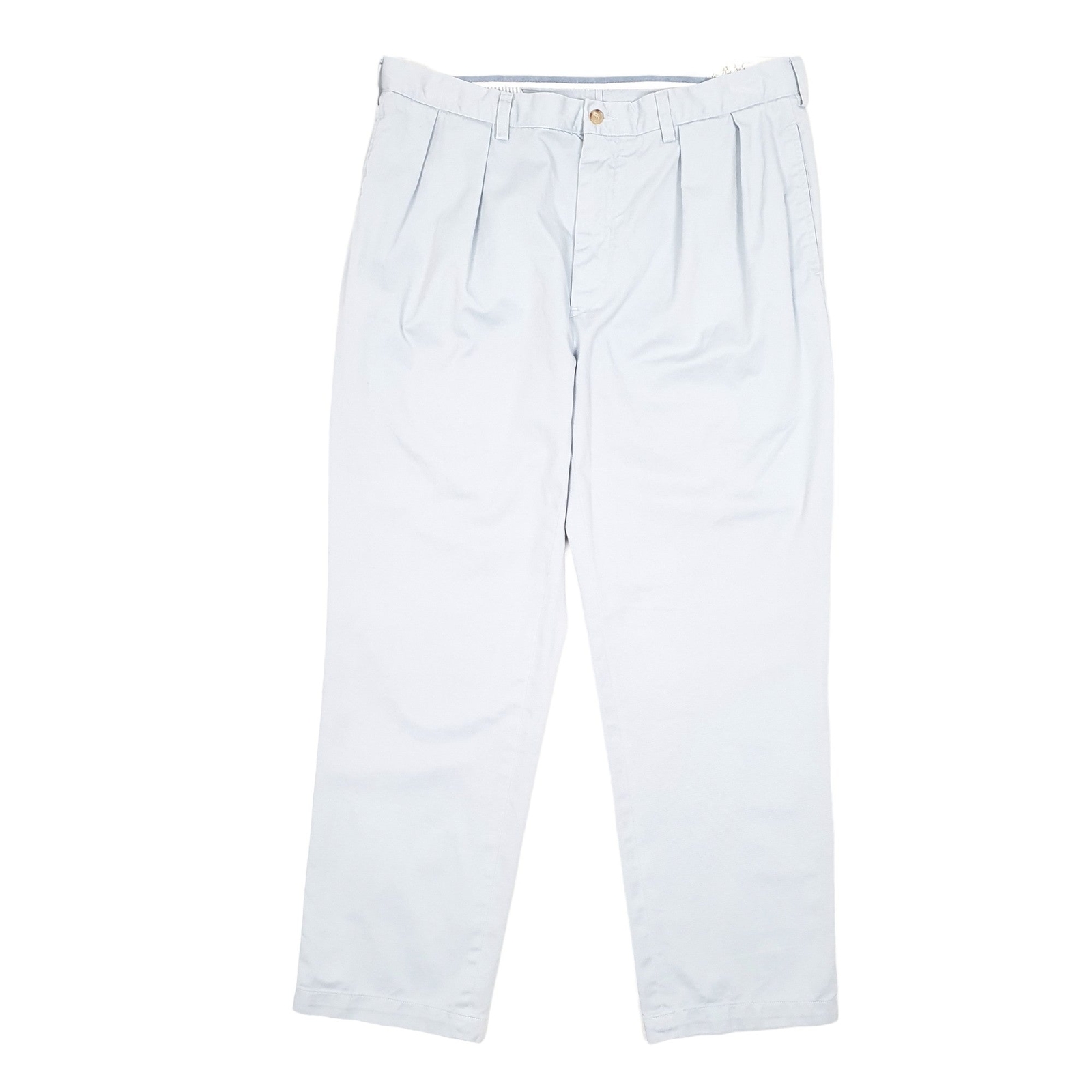 POLO RALPH LAUREN Classic Double Pleated Chino Trousers Cotton Blue Mens W35 L30 image 2