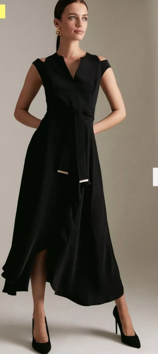 Karen millen black store dress with belt