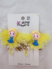 Handmade Pair cute doll head hair clip