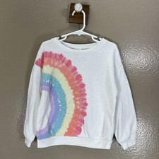Gap Baby Toddler Sweatshirt Size 5 Years White Rainbow Long Sleeve Round Neck