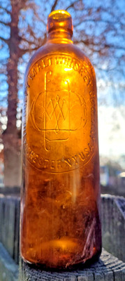Vintage Large The Duffy Malt Whiskey Company Rochester NY Patented 1886 Amber