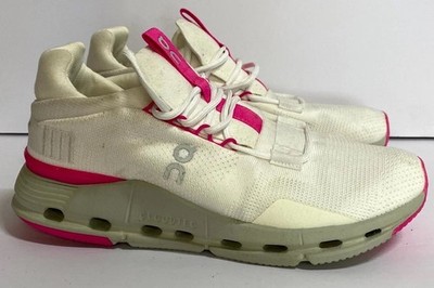 On Cloudnova 26.98495 Men's Sneakers 7 White Carnation Athletic Running Shoes