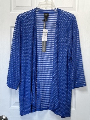 NWT Chico's Travelers Size 3 XL 16-18 RARE French Purple Silver Stripe Jacket