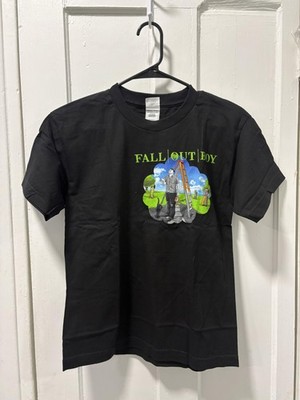 Vintage Fall Out Boy Band Shirt Youth Large Black Black Clouds Underdogs Tour