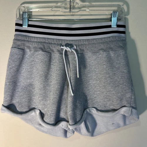 Adidas pantaloncino donna grigio medio felpa cotone outdoor elasticizzato orlo arrotolato