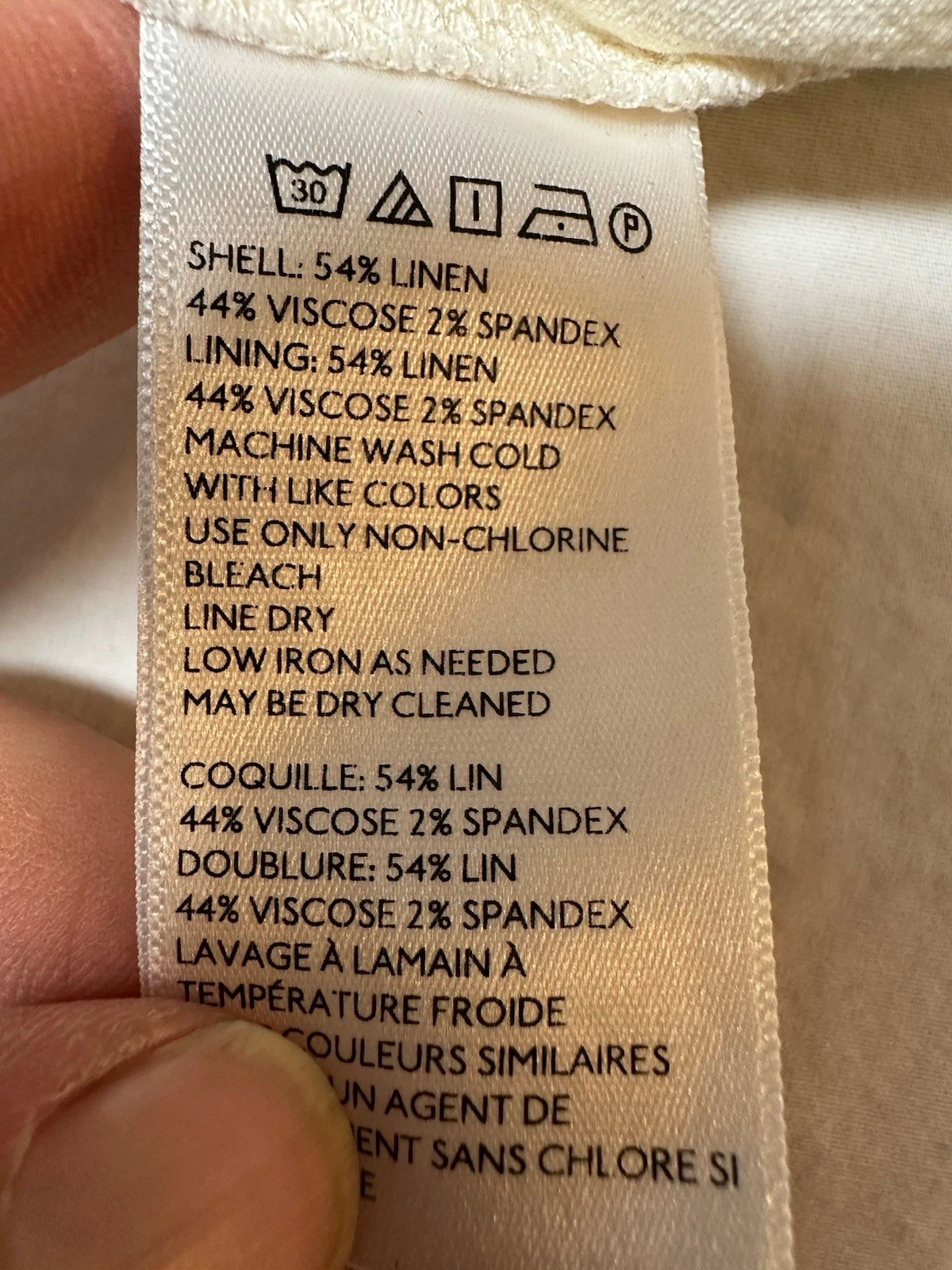 OFF WHITE Urban Outfitters abito donna bianco sporco taglia 4 misto lino corto