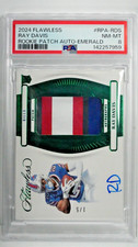 2024 Flawless - RAY DAVIS #RPA-RDS - Rookie Emerald Patch Auto - 1/5 - PSA 8