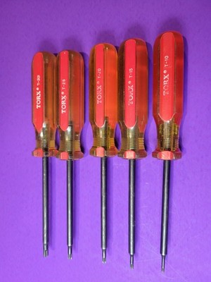 5 VINTAGE VERMONT AMERICAN TORX DRIVER SET  T-10/T-15/T-20/T-25/T-30