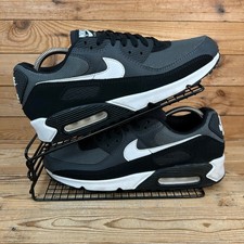 Nike Turnschuhe Herren Größe UK 10 Air Max 90 Schwarz Weiß Freizeit Mod Klassische Schuhe