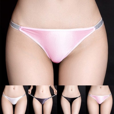 Low Rise Sheer Panties Women's Gstring Thongs Briefs Stretch Underwear (Pink)