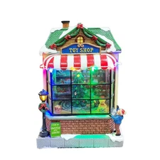 Animated Toy Shop Christmas Village House Moments in Timewith LED Lights and ...