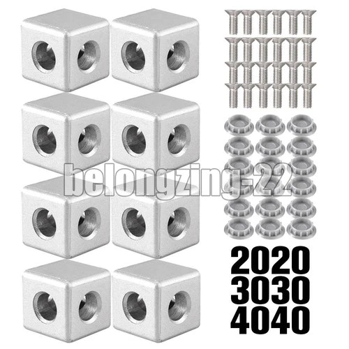 8 x Würfelverbinder 3D Aluprofil Profilverbinder Verschraubung f. 2020 3030 4040