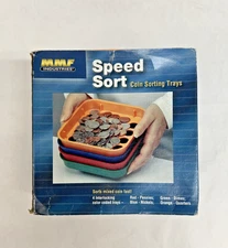 MMF Speed Sort Coin Sorting Trays Organizer Penny Nickel Dime Quarter Sorter 