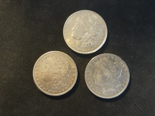 1880,1901,1921 Morgan Silver Dollar Lot ( 3 ) ( 1 of each ) Good -Excellent !