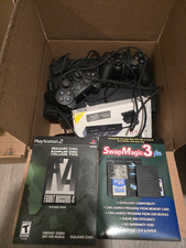 Consola Sony PS2 PlayStation 2 Fat PHAT - Negra con adaptador de red