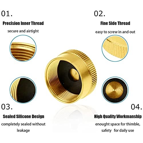 6pcs Refill Propane Bottle Cap Solid Brass 1lb Tank Sealed 6 