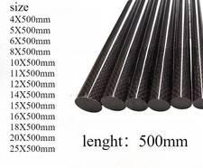 3k Carbon Fiber Rod Plain Gloss Solid Carbon Rod 4/6/8/10/15/20/25mm 500mm
