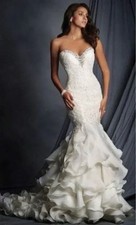 Alfred Angelo 2527 Ivory Mermaid Wedding Dress Size 6 Never Been Worn With Tags
