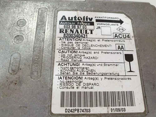 RENAULT SCÉNIC II JM0/1 Airbag-Steuergerät 8200340431 1.90 Diesel 72kw 18234608