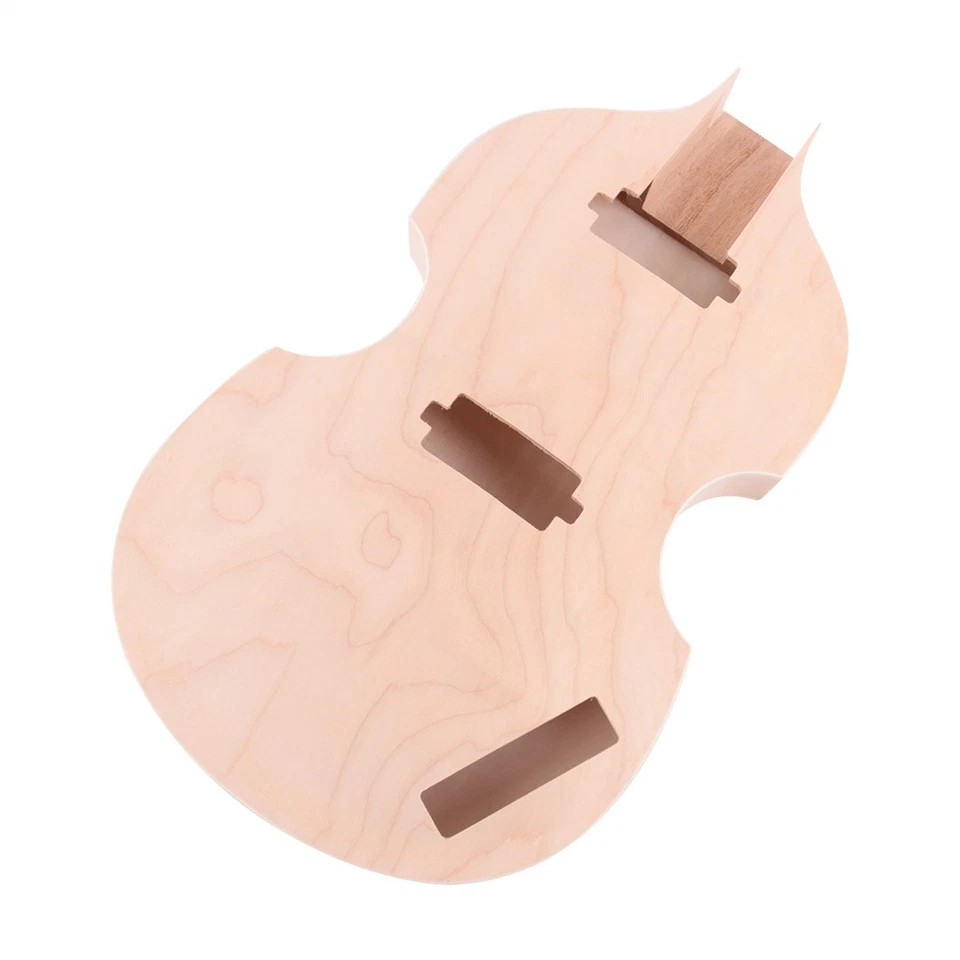 Diy BB2 electric bass kits 4strings set neck hollow body maple neck rosewood - Image 2 of 4