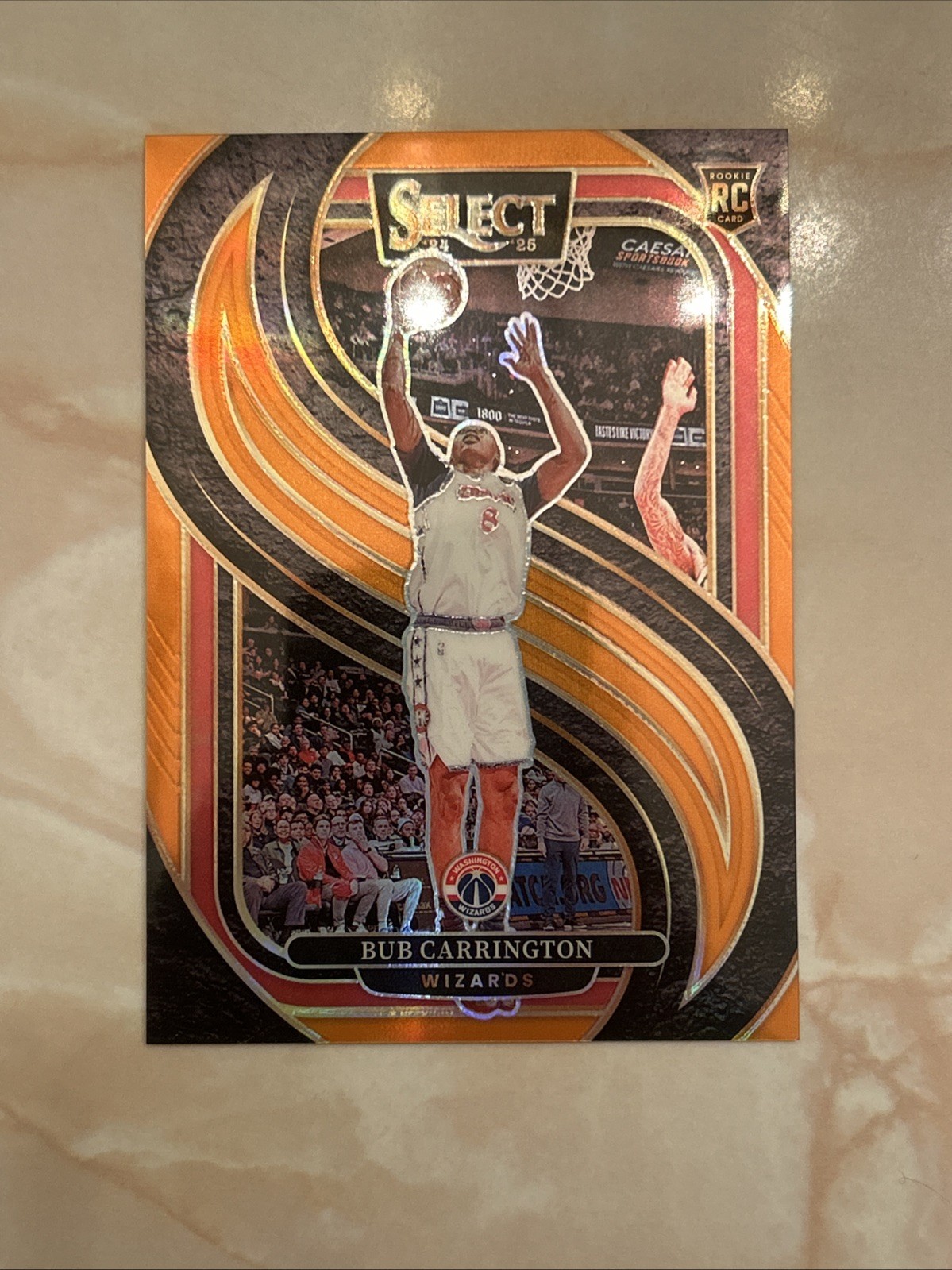 2024-25 Panini Select - Premier Level Bub Carrington #197 Orange Prizm /65 (RC)