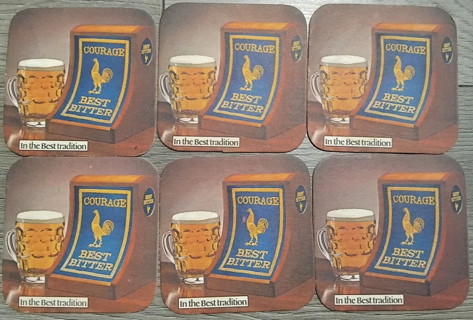 6× 70s Courage Best Bitter English Dogs Beer Mats In Great Condition. - Image 2 of 2