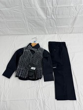 Kids World of USA 4-Piece 2T Formal Suit Set Boys Black Silver Houndstooth NWT
