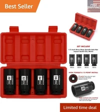 Heavy Duty 4-Piece 1/2-Inch Drive Deep Impact Socket Set, 12 Point, 30-36mm