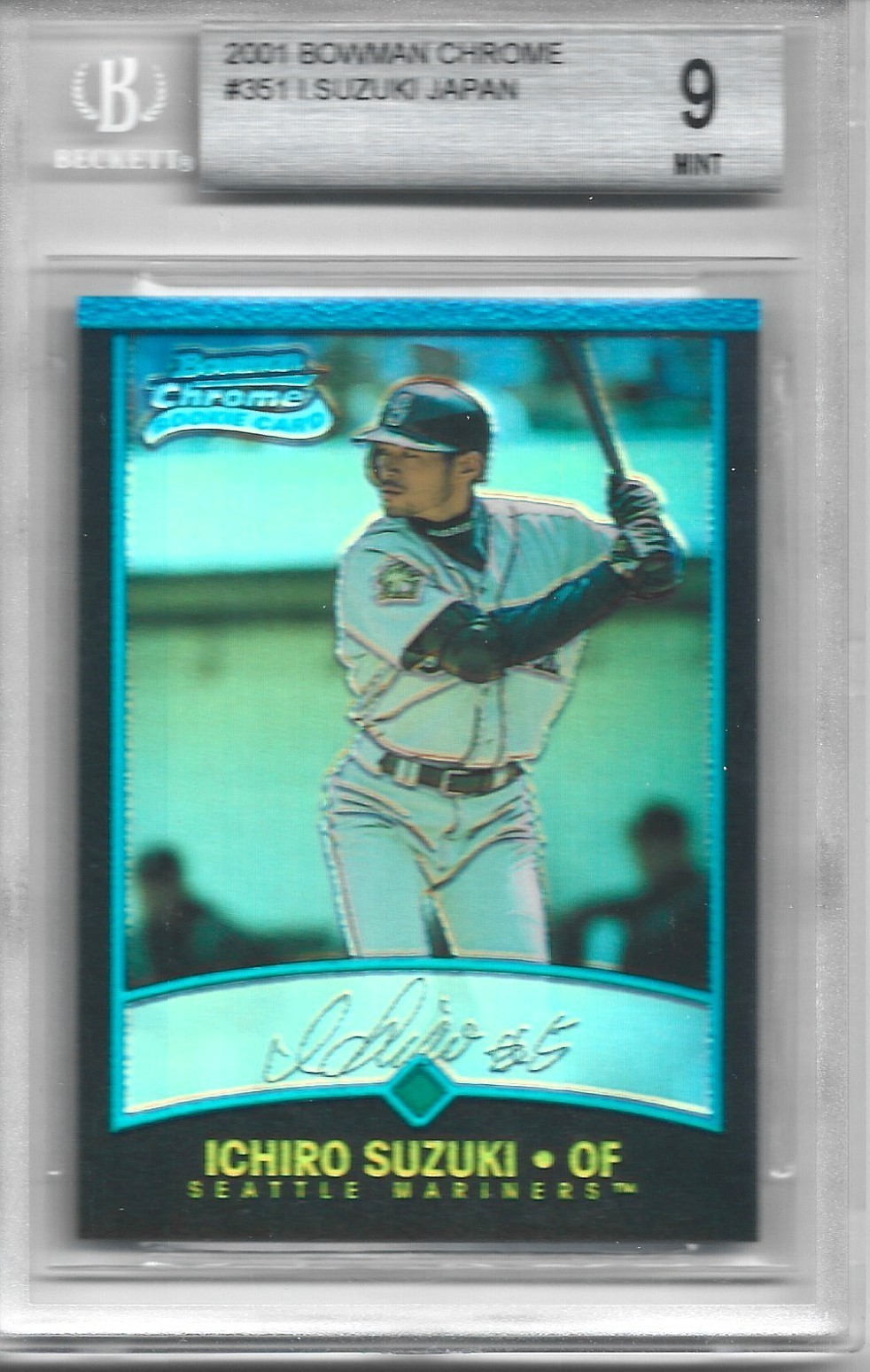 ICHIRO SUZUKI 2001 BOWMAN CHROME REFRACTOR RC JAPAN EDITION BGS 9 MARINERS