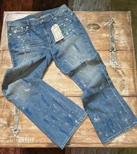 NWT-Polo RALPH LAUREN-SYDNEY Low/Mid Rise-Boot Cut JEANS-12-Paint Splatter-33x31