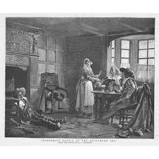 C.E MARSHALL Dangerous Guests at the Hollybush Inn - Antique Print 1886
