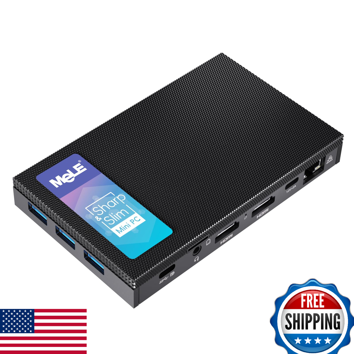 MeLE Quieter3C Fanless Mini PC N5105 8GB 128GB USB-C 4K Triple