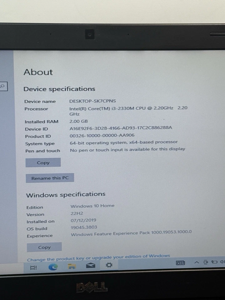 Dell Vostro 3550 15.6” Laptop Intel Core i3- 2GB RAM 250GB HDD **No Charger ** - Image 2 of 4