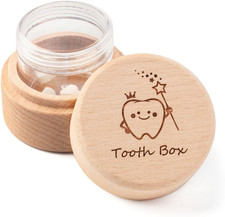 Tooth Fairy Box for Girls and Boys Wooden Cute Tooth Box with Transparent Acryli